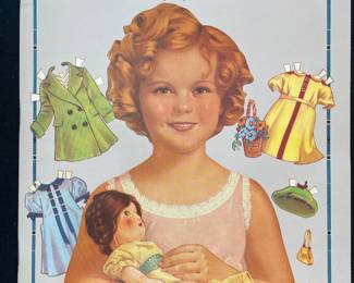 Shirley Temple Paper Dolls. One page is missing outfits.