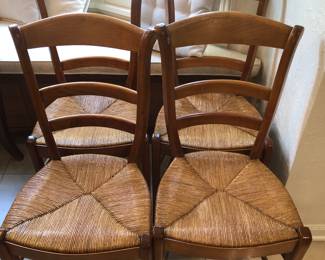 Set of four rush seat chairs