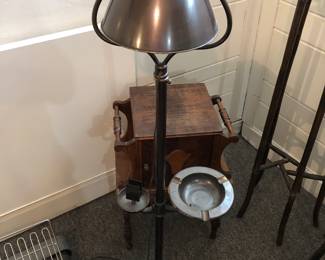 Vintage smoking stand & lamp