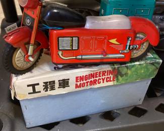 Tin collectables motorcycle