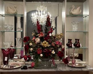 cut crystal/florals/vases