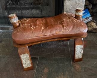 Vintage Leather Ottoman