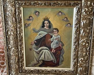 Our Lady of Mount Carmel with Child Jesus (Framed Religious Painting)