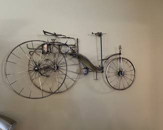 Curtis Jere sculpture Mercedes Benz Motorwagon. Signed on wheel.