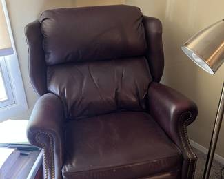 Brown leather recliner