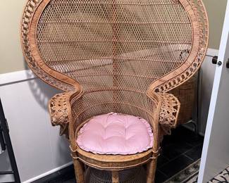 Vintage rattan peacock chair