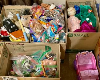 Boxes of vintage toys