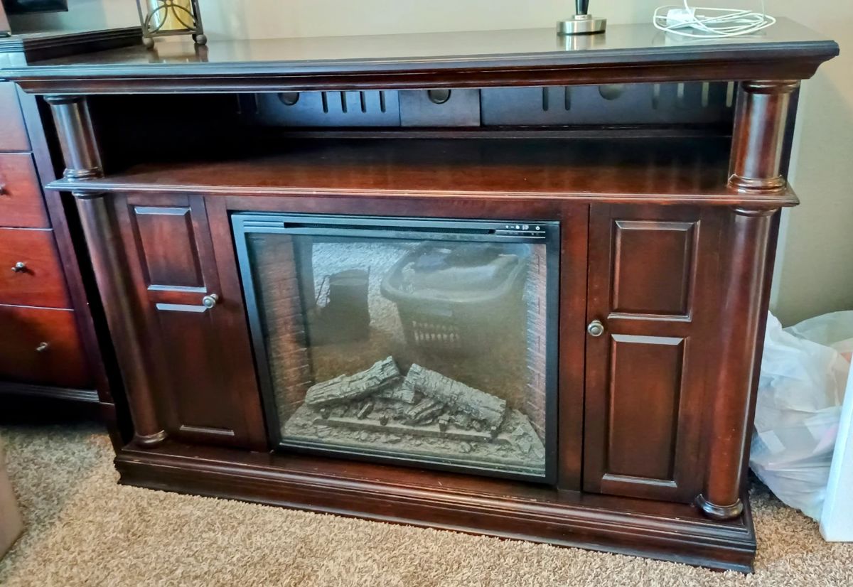 Electric fireplace and Entertainment Cabinet