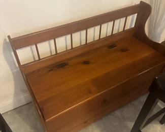 #13 - $100 - Ethan Allen retro pine bench storage 43x17x30
