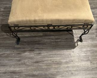 #43 - $52 - Bed bench velveteen top with metal base

