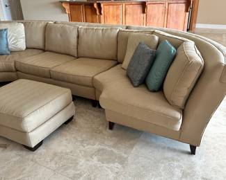 #4 - $1,100 - Thomasville wrap sectional sofa tan 12'8Lx8'8"Wx34T