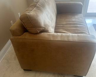 #10 - $140 - Hideaway bed microsuede Haverty's (stain left arm) twin - 52Wx37Dx35T