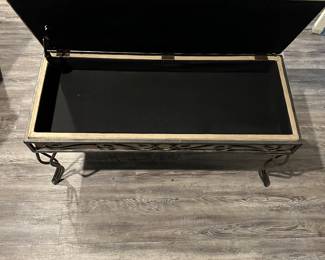 #43 - $52 - Bed bench velveteen top with metal base
