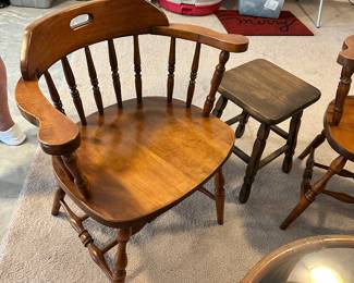 #15 - $60 each - Two pine barrel back chairs 26x18x29
