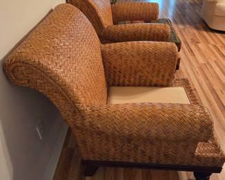 #42 - $150 each - Wicker chairs with color cushions - like new -  (not on site) 2 available
