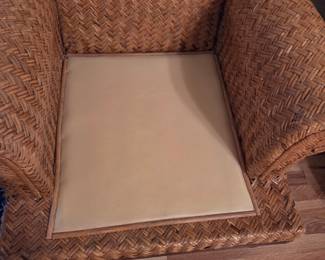 #42 - $150 each - Wicker chairs with color cushions - like new -  (not on site) 2 available