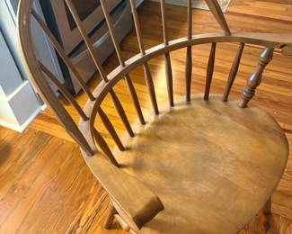 #20A - $160 - S. Bent & Brothers Fan Back Solid Maple Chair, Gardner Massachusetts 