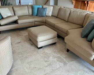 #4 - $1,100 - Thomasville wrap sectional sofa tan 12'8Lx8'8"Wx34T
