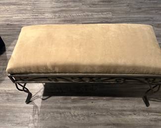 #43 - $52 - Bed bench velveteen top with metal base