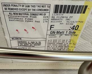 #9 - $300 - Queen (guest room barely used) mattress and aluminum frame - headboard 49T