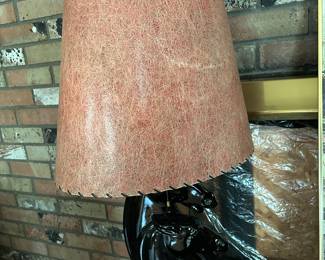 Art Deco Style Horse and Foal Glazed Table Lamp