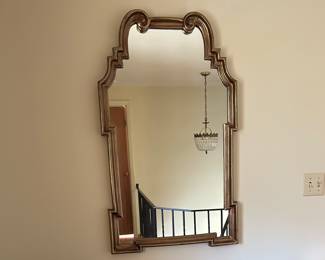 Hollywood Regency La Barge Style Gold Leaf Ornate Mirror