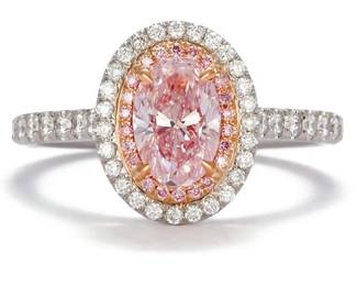 GIA .54 Pink Diamond and Diamond Ring