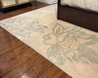 WHITE AND AQUA RUG