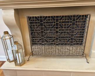 FIREPLACE SCREEN FROM FRONT GATE AND LANTERNS