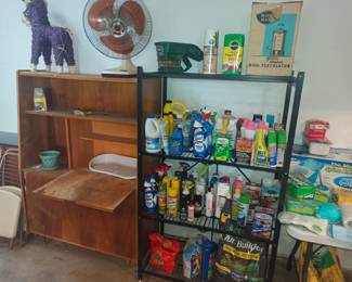 Cleaning supplies and other garage stuff