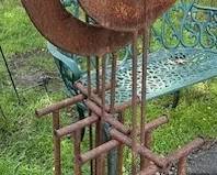 Rustic Sculpture Large Metal Yard Art.
