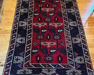 Antique Oriental Turkish Tribal Hand Knotted rug, 78"x 49.5".