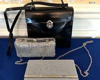 Furla handbag, 2 sequined clutches by Whiting & Davis and Nordstrom.