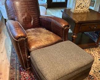 Old Hickory Tannery easy chair and Bradington ottoman.