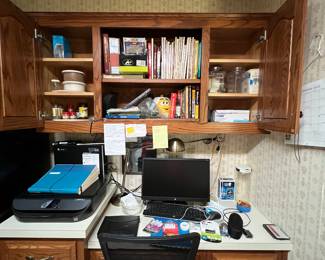 Cookbooks, computer and few office supplies 