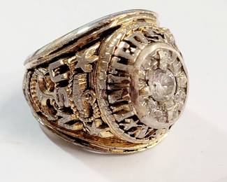 14KT yellow gold USN Ring With Stone