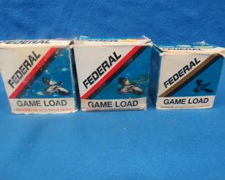 Lot 420. 25 Federal 12-gauge #6 shot, 25 Federal 12-gauge #8 shot, and 23 Federal 20-gauge #8 shot. All 2 3/4".