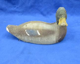 Lot 156. Vintage hand-carved wooden duck decoy with glass eyes