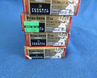 Lot 366. 17 Federal 12-gauge slugs