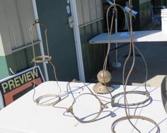 Lot 210. Wire frames for hanging lamps