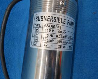 Lot 140. Never used 110v 1/2 HP submersible pump