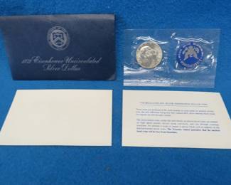 Lot 23. 1972 Eisenhower 40% silver uncirculated dollar coin