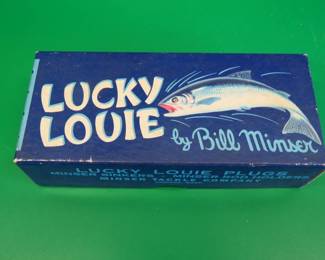 Lot 117. Vintage Minser Tackle Tackle Co. 5 3/8" Lucky Louie in a 2-pc box