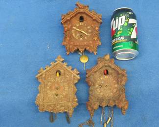 Lot 266. Two Lux and one Keebler "Bobbing Bird" clocks for parts or repair