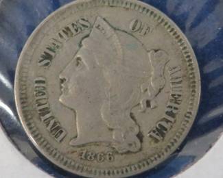 Lot 402. 1866 3-cent nickel