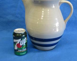 Lot 81. Blue band pitcher with repaired spout. Not marked