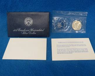 Lot 336. 1974 Eisenhower 40% silver uncirculated dollar coin