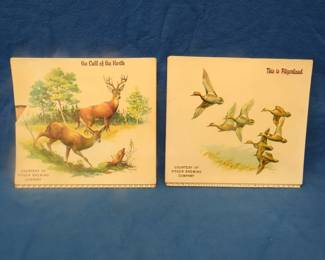 Lot 411. Two Fitger's Beer vacuform calendar toppers with damage as pictured