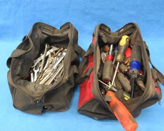 Lot 76. Two tool bags with contents including Snap-On, Craftsman, Husky, and more