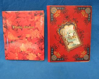 Lot 100. Two scrapbooks filled with postcards, greeting cards. tobacco cards, and more